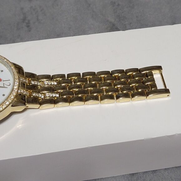 Disney Adult The Little Mermaid Jeweled Bezel Gold-tone Watch - Picture 10 of 10